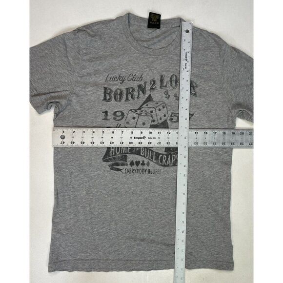 Lucky Brand Born 2 Lose Dice Graphic T-shirt Men Classic Fit Small Gray - Picture 5 of 5